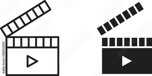 Film clapperboard icon suitable symbol. Simple stock illustration stock