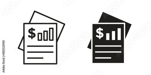 Financial report icon suitable symbol. Simple stock illustration stock