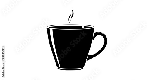 Isolated vector illustration of a modern coffee cup, flat design, clean lines, no background