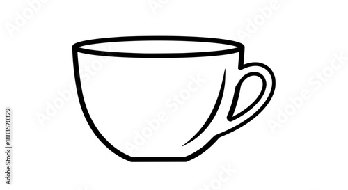 Isolated vector illustration of a modern coffee cup, flat design, clean lines, no background