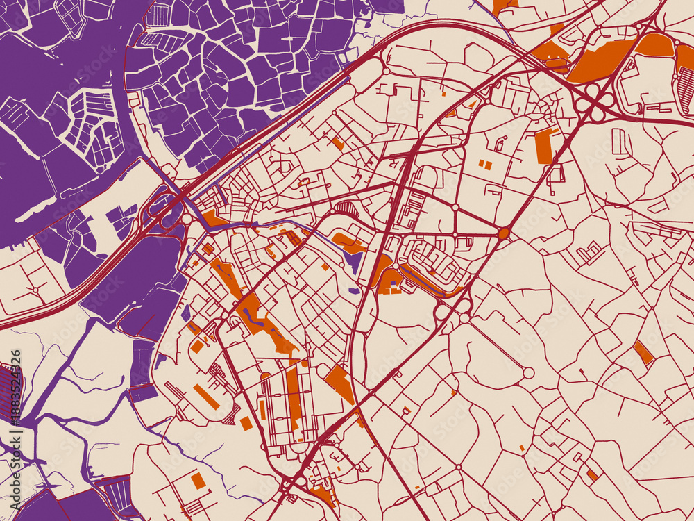 Obraz premium Urban map background of Aveiro, Portugal