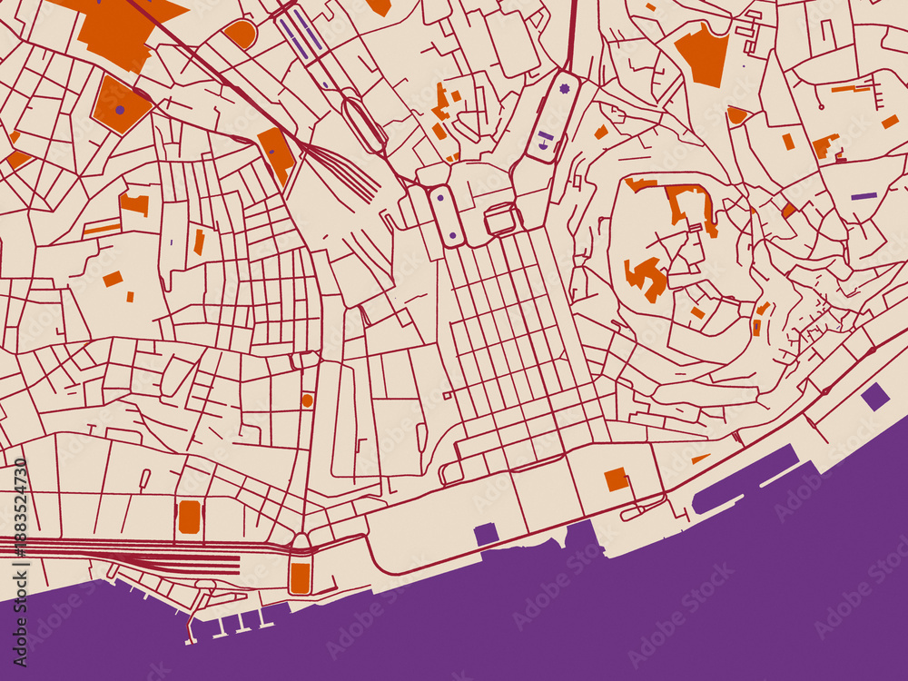 Fototapeta premium Lisboa Centro, Portugal – urban map