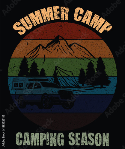 summer camp camping season t shirt
