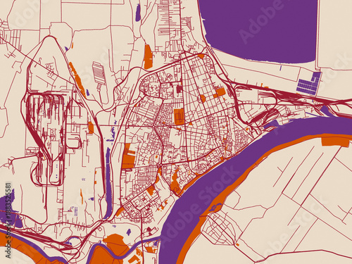 Fotografie City map poster — Galati, Romania