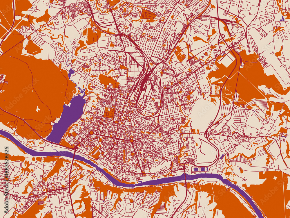 Fototapeta premium Kaluga, Russian Federation – city map