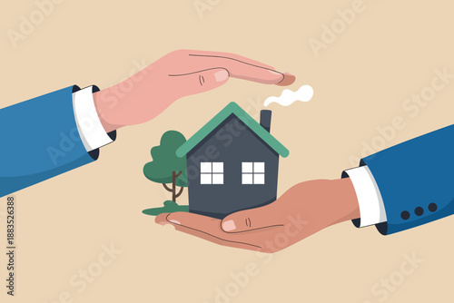 Protecting your home: a conceptual image of real estate security and property care