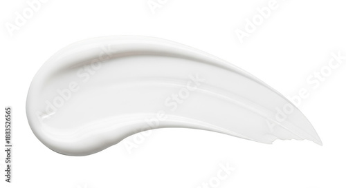 White cosmetic cream texture swatch beauty product smear isolated on transparent background