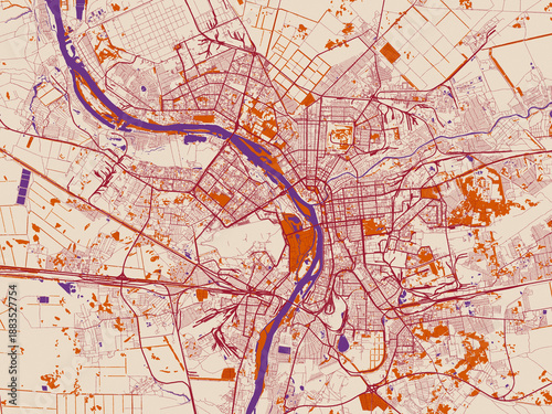 Fotografia City map background — Omsk, Russian Federation