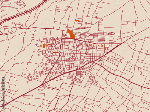 Bild auf Leinwand Urban map background of Duma, Syrian Arab Republic