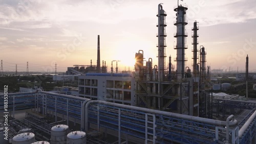  aerial view of an oil refinery