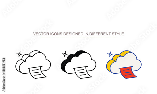 Tableau sur toile Cloud printing icon design with white background stock illustration