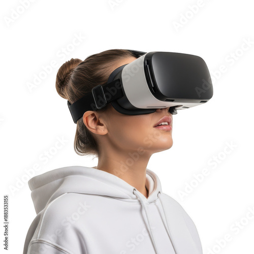 Woman experiencing virtual reality