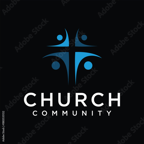 christian cross crucifix church for community logo design inspiration