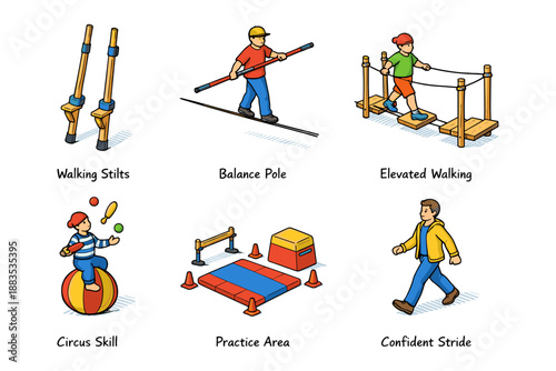 Skill-building activities for kids: walking stunts and practice areas