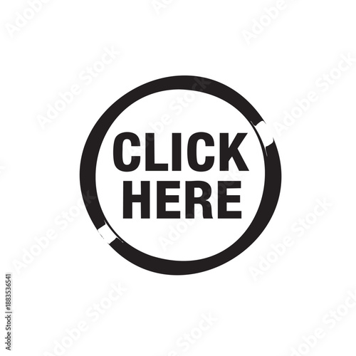 Bold click here button icon isolated on transparent background