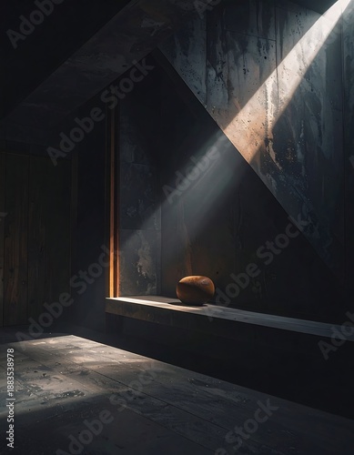 Wallpaper Mural Solitary Pot in a Dark Room Bathed in Sunlight. Torontodigital.ca