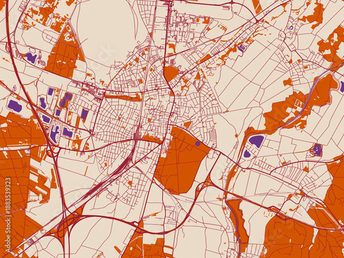 Obraz na plátně Wiener Neustadt, Austria – street map