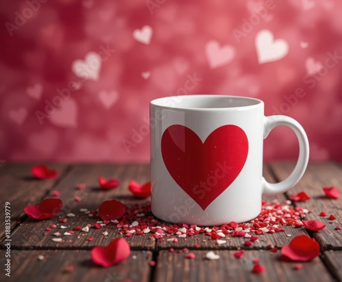 Romantic valentine's day mug with heart design