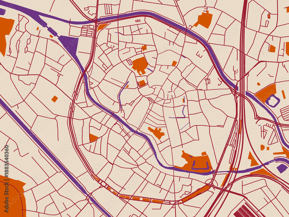 Obraz premium City map poster — Mechelen Centrum, Belgium