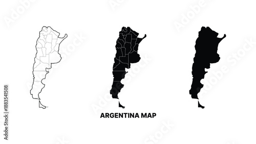 Minimalist argentina map vector illustration