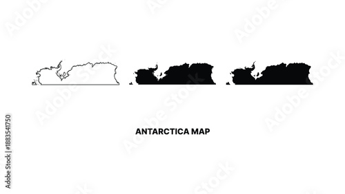 Minimalist antarctica map illustration