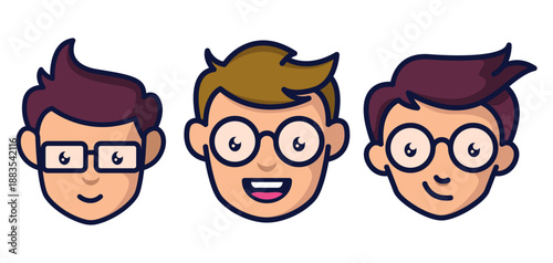 Nerds head logo design template.