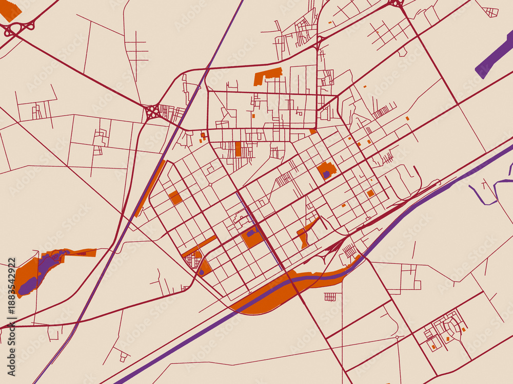 Fototapeta premium Bayan Nur, China – street map