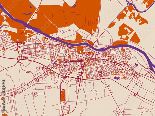 Fényképezés Minimal street plan of CRO, Osijek