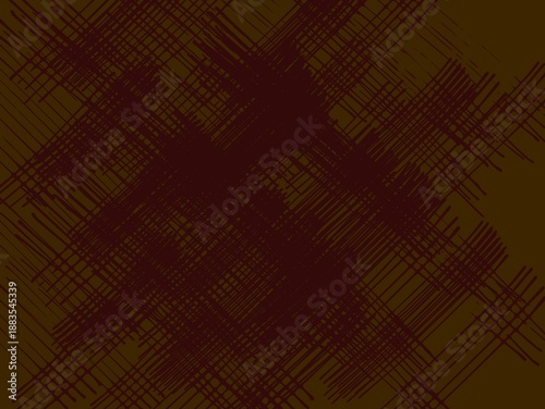 Fotografie Abstract digital illustration featuring a dense, hand-drawn style crosshatch pattern of fine dark lines over a solid deep maroon and earth-toned brown background