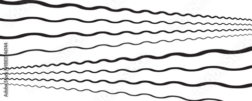Εκτύπωση καμβά Wave line and wavy zigzag pattern lines
