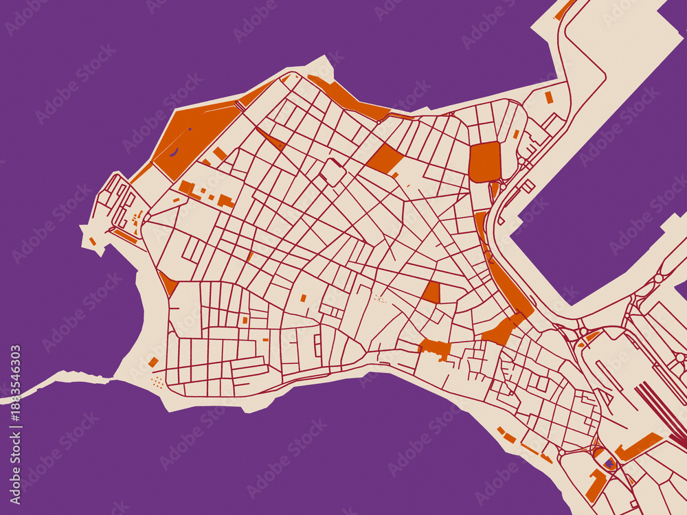 Fototapeta premium Urban map poster — Cadiz Centro, Spain