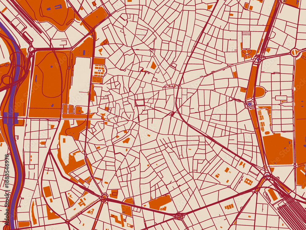 Obraz premium City layout map – Madrid Centro (Spain)