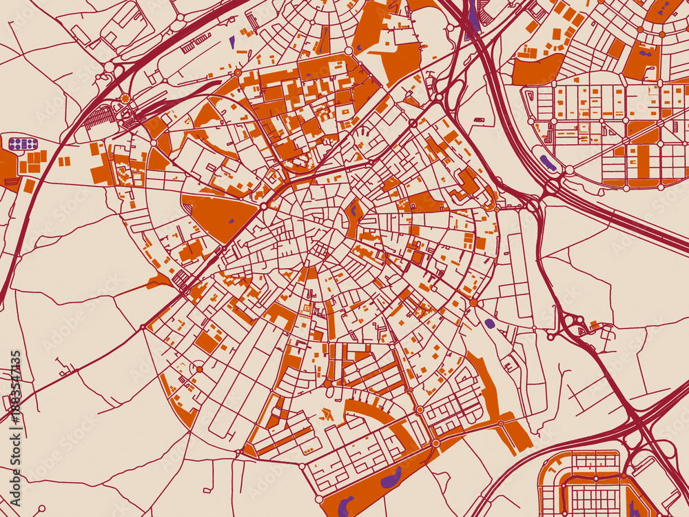 Obraz premium Mostoles, Spain – street map
