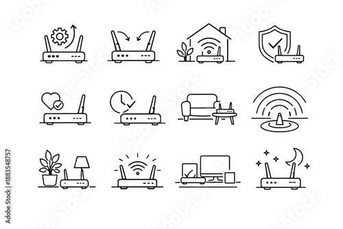 Router icon visual dead vector optimization art setup mindset home calm reduced