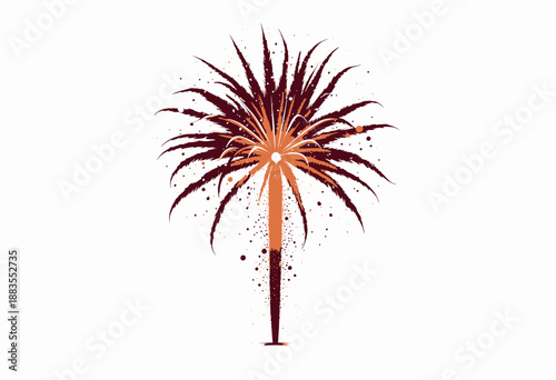 Spectacular Burst of Vibrant Red Fireworks Radiating Against the Night Sky with Glowing Embers and Sparkling Trails Celebrating Joy and Festivity