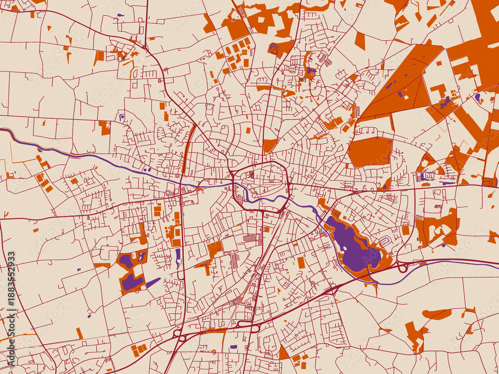 Obraz premium Street network map — Bocholt, Germany