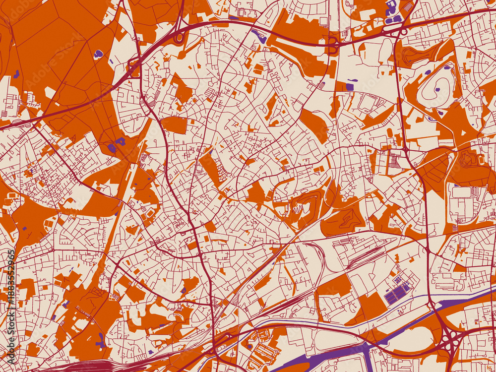 Fototapeta premium Bottrop Germany city map poster