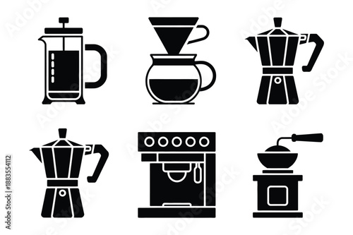 Coffee Maker and Brewing Equipment Icons