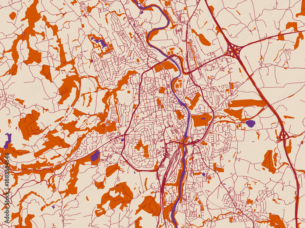 Fototapeta premium Kempten Germany city map poster