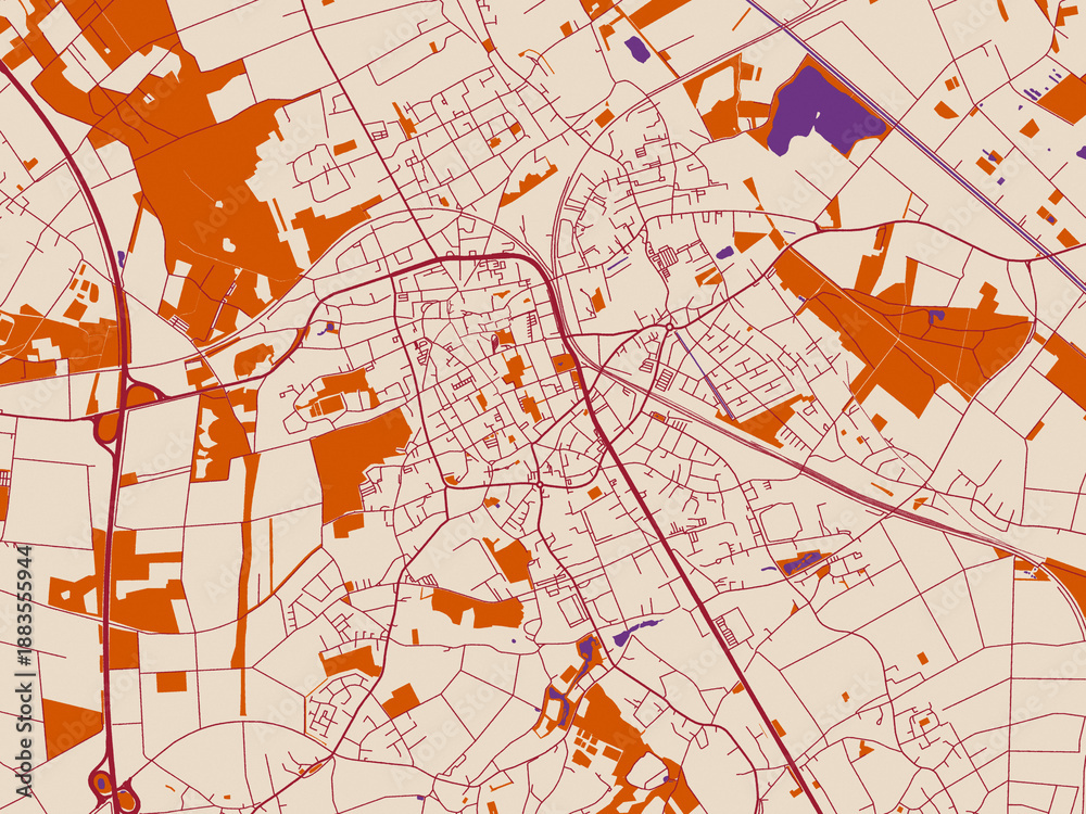 Naklejka premium Viersen, Germany – street map