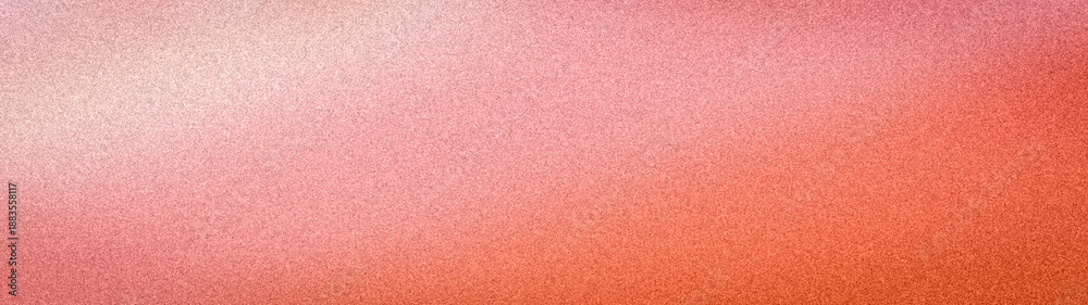 Fototapeta premium Abstract wide background with a grainy texture and blurred gradient of peach, coral, orange, and soft white. Vibrant noise texture for banners and wallpaper