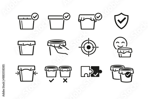 Straight accuracy logic uniform vector cue hold icon trash silhouette compatibility liner