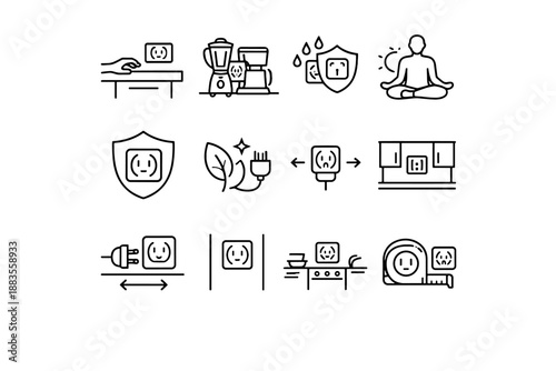 Cue minimalist silhouette vector icons functional kitchen icon appliance access calm reach