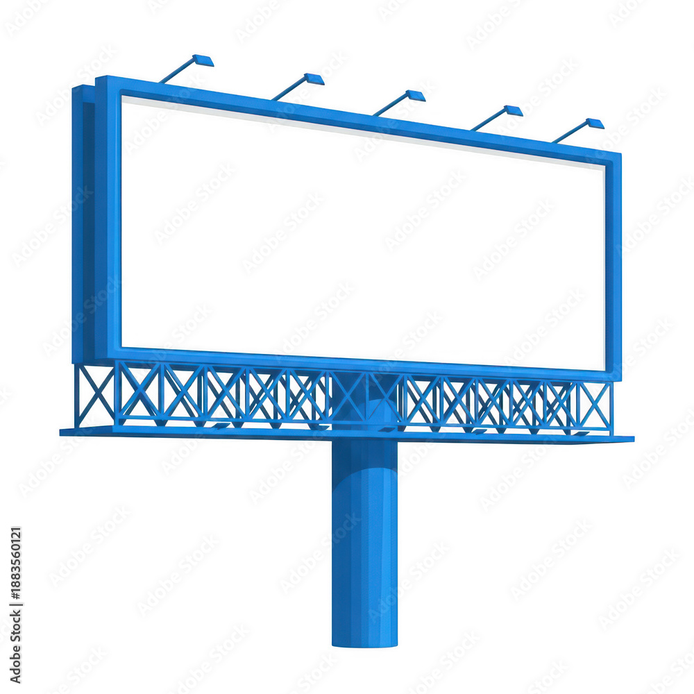 Fototapeta premium Empty billboard frame isolated on transparent background