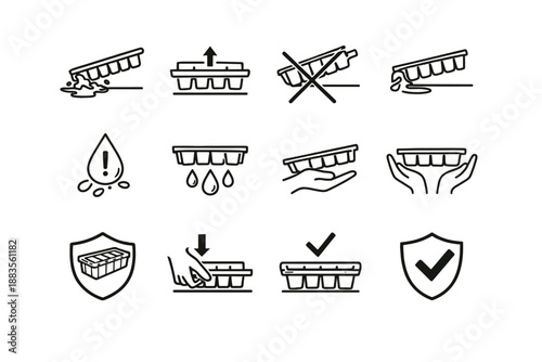 Ice vector icon tray control crossed water fridge handling focus safety early