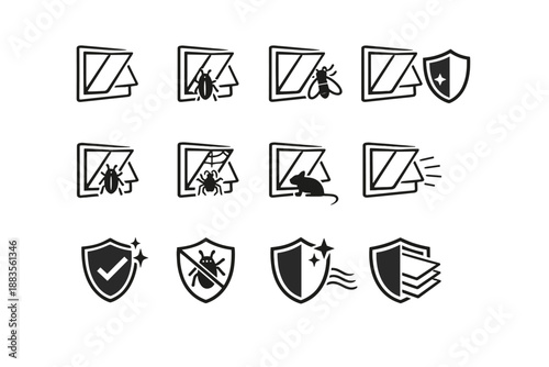 Hygiene vector blocked silhouette closed intrusion barrier icons icon insect safety bathroom
