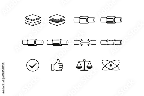 Material sleeve icon icons efficiency pipe plastic selection vs glide vector metal