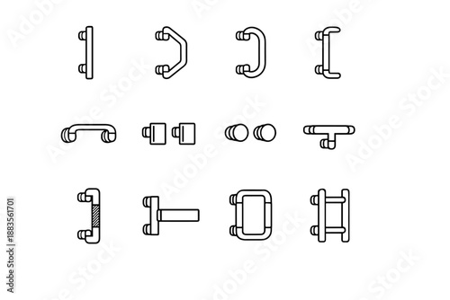 Handles silhouette hand shower precision correct vector grip position ergonomic icon offset