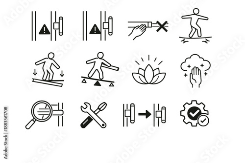 Icon balance crossed vector warning minimalist offset icons awareness prevention overstretching risk