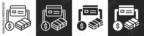 Payment Gateway Line And Solid Icon In White And Black Background